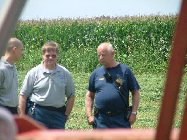 Paramedic Donnie Keith and Dave Vining at a Cochranville silo fire.