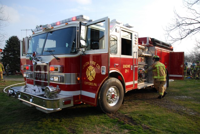 Engine 1 first-in on Blake Road house fire.