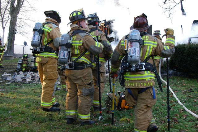 The RIT crew on a Port Deposit house fire.