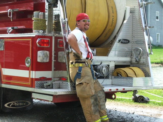 Bill Gray with Engine 21-2 at a company training.