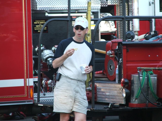 Firefighter Bud Charlton at the Freedom Fest.