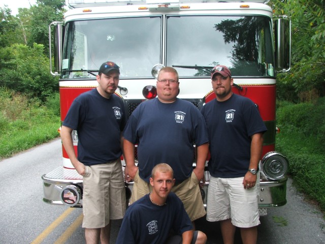 Engine Crew Terry Rivera, Bill Goodley, Bill Gray, and Bill Hensel.