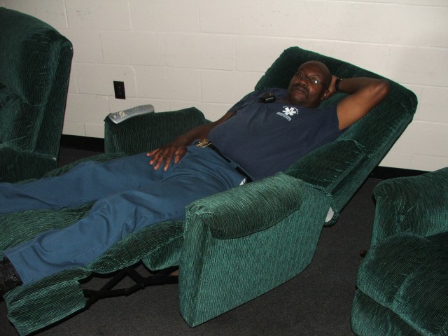 Ron Griffin kicked back on a standby in Elkton.