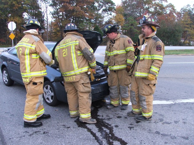 Securing a vehicle on a Route 1 crash.