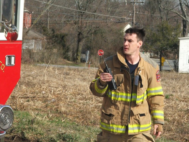 Win Slauch commanding a chimney fire.