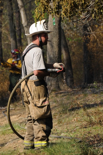 Captain Bob Prettyman at the Nottingham Park fire.