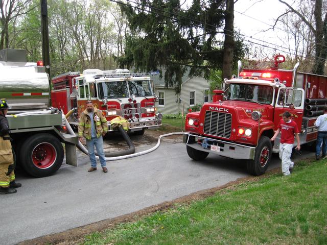 Water Supply Operations with Tanker 5-13 at a gas leak on Jackson School Road.