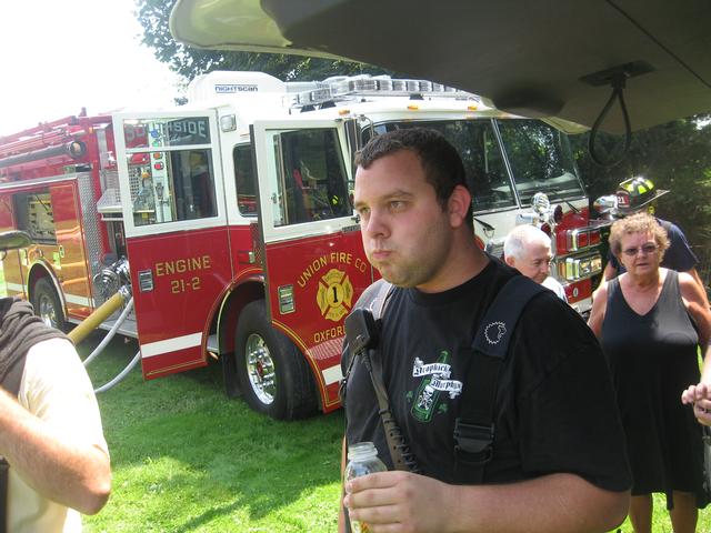 Rising Sun Captain Matt Blakeley at the Command Post on Mount Pleasant Avenue.