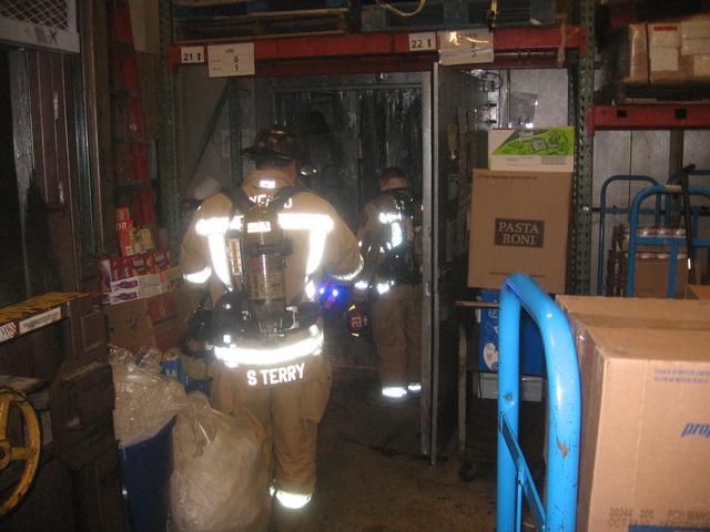 Past Chief Sam Terry at an electrical fire at the Acme.