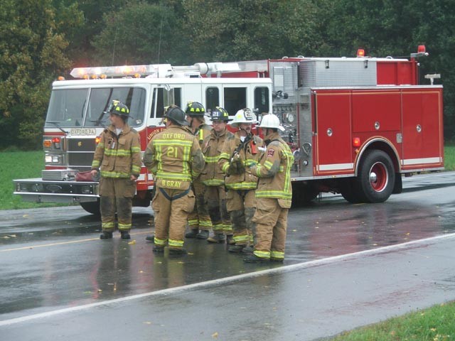 Rescue 21's crew after a pin at Route 10 and Connor Road.