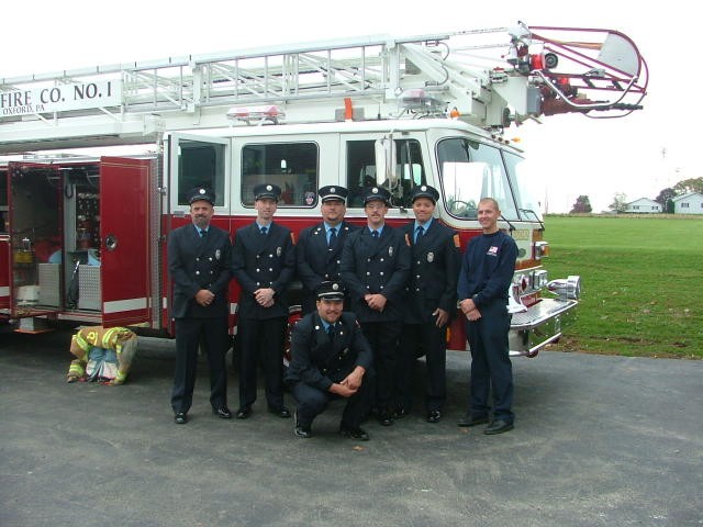 Truck Crew (L-R) Steve Gray, Morgan Derr, Sam Terry, Randy Gray, Marty Wilson, Bill Hensel, and Bill Gray at an event at Nottingham Missionary Baptist Church.