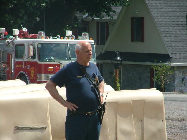 Dave Vining at a silo fire in Cochranville.