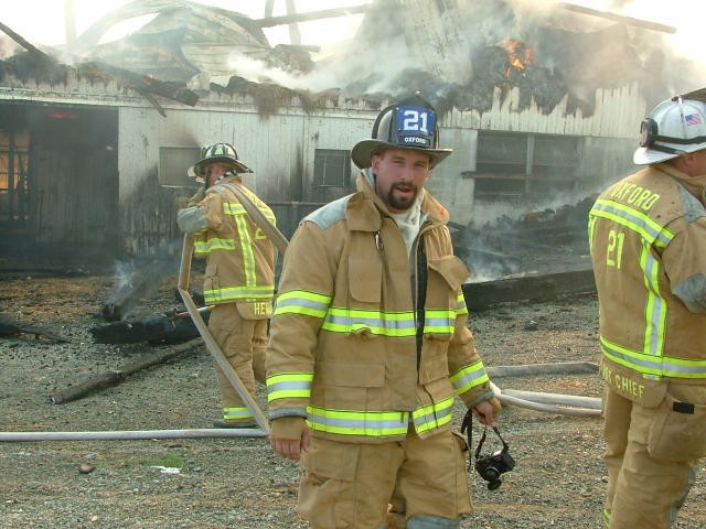 Bob Prettyman at a barn fire on Forge Road.