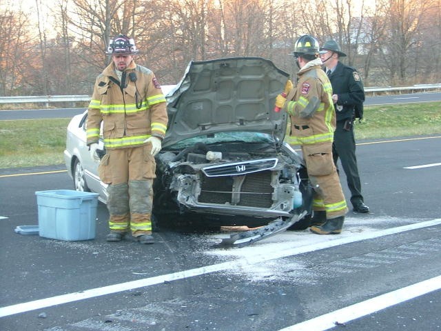 Rick Prettyman at a crash on Route 1.