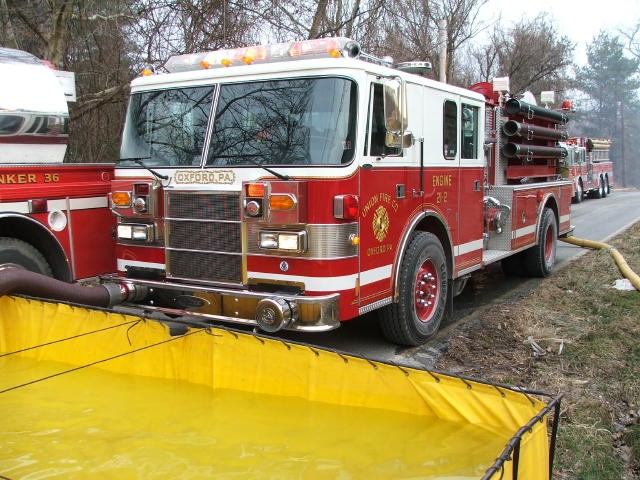 Engine 2 handling water supply at an Avondale building fire.