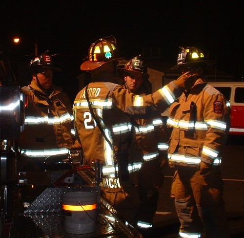 Dave McCormick with his crew on a drill night.