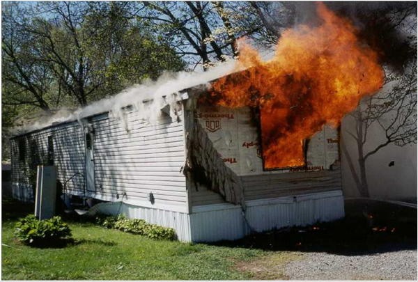 Mobile Home fire in Nottingham.