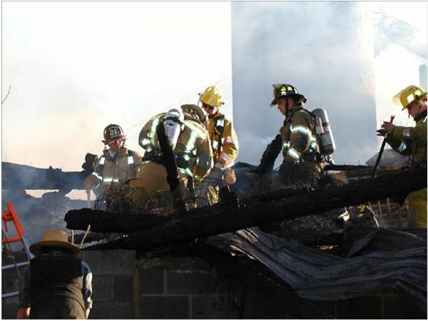 Working a barn fire in Quarryville.