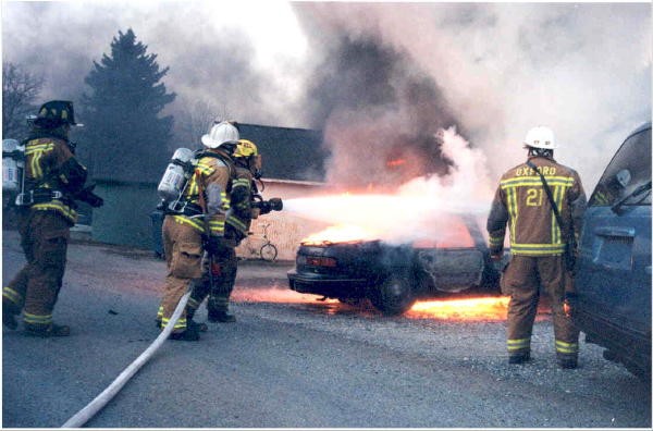 A car fire on Oaks Alley in the Boro.