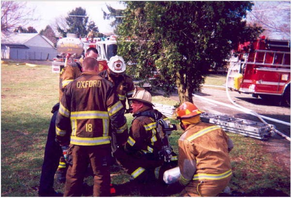 Captain Sam Terry getting a new cylinder.