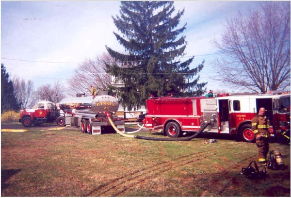 A unique water supply on a West Ridge Road house fire.