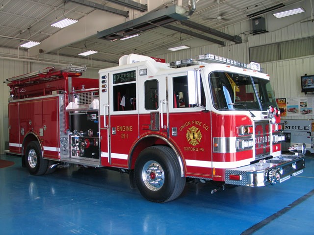 Engine 1 on the &quot;Blue Floor&quot; in Appletown, Wisconsin.