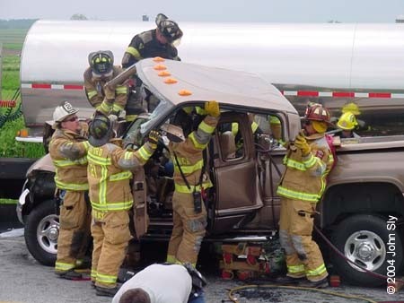 Crews assisting Cochranville on a crash with entrapment on Route 10 at Route 926.