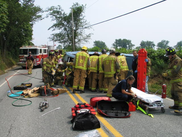 A crash with extrication on Route 472 in Lower Oxford.