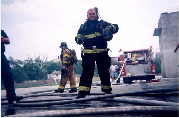 Firefighter BJ Meadowcroft excited about training.